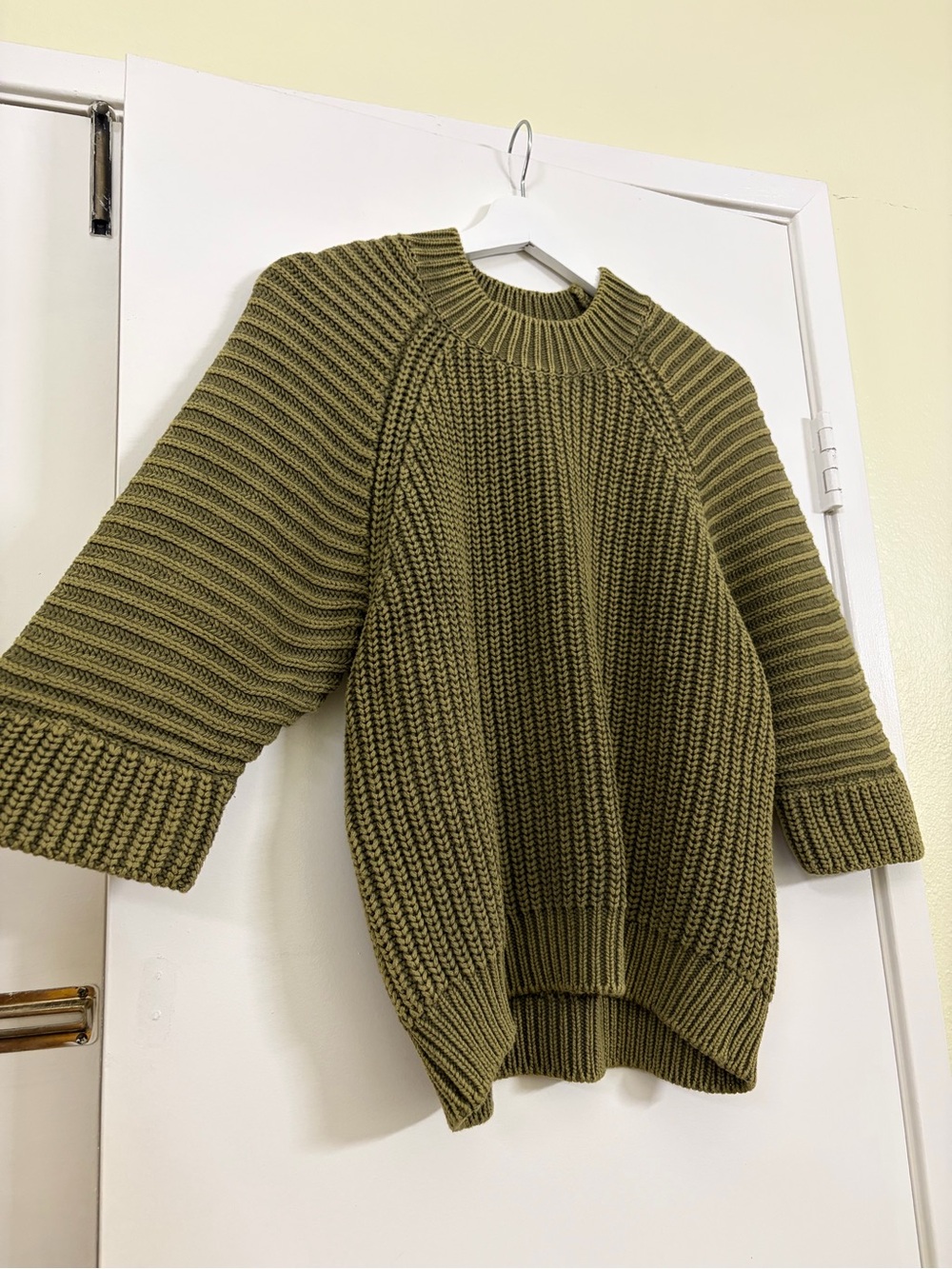 Maeve Anthropologie Mackenzie Chunky Ribbed Sweater Olive Boho Cabincore XS - Picture 3 of 10